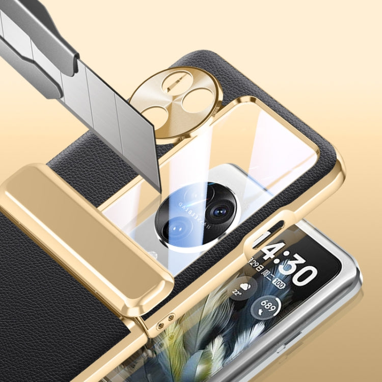 For OPPO Find N3 Flip Electroplated Case-film Integral Hinge Shockproof Phone Case(Black) - Find N3 Flip Cases by PMC TechLife | Online Shopping South Africa | PMC TechLife | Buy Now Pay Later Mobicred