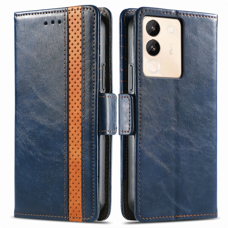 For vivo X100 CaseNeo Splicing Dual Magnetic Buckle Leather Phone Case(Blue) - X100 Cases by imak | Online Shopping South Africa | PMC Jewellery | Buy Now Pay Later Mobicred