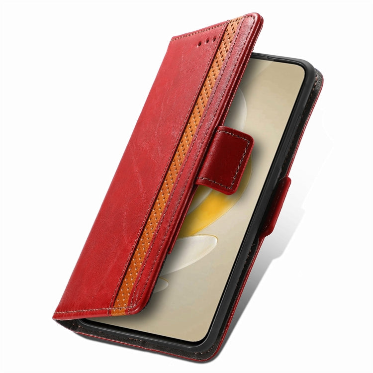 For vivo X100 CaseNeo Splicing Dual Magnetic Buckle Leather Phone Case(Red) - X100 Cases by imak | Online Shopping South Africa | PMC Jewellery | Buy Now Pay Later Mobicred