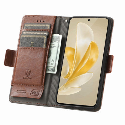 For vivo X100 Pro CaseNeo Splicing Dual Magnetic Buckle Leather Phone Case(Brown) - X100 Pro Cases by imak | Online Shopping South Africa | PMC Jewellery | Buy Now Pay Later Mobicred