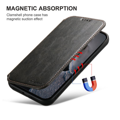 For iPhone 16 Pro Max Suteni J05 Leather Magnetic MagSafe Phone Case(Black) - iPhone 16 Pro Max Cases by Suteni | Online Shopping South Africa | PMC Jewellery | Buy Now Pay Later Mobicred