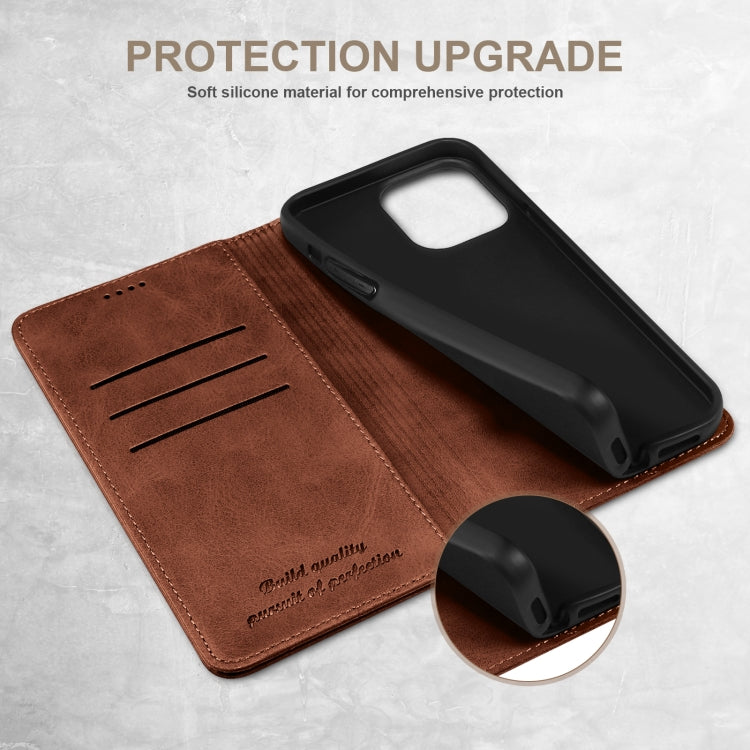 For iPhone 16 Suteni Calf Texture Horizontal Flip Leather Phone Case(Brown) - free shipping - PMC Jewellery - Order now!