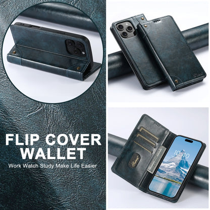 For iPhone 16 Pro Suteni Baroque Calf Texture Buckle Wallet Leather Phone Case(Blue) - iPhone 16 Pro Cases by Suteni | Online Shopping South Africa | PMC Jewellery | Buy Now Pay Later Mobicred