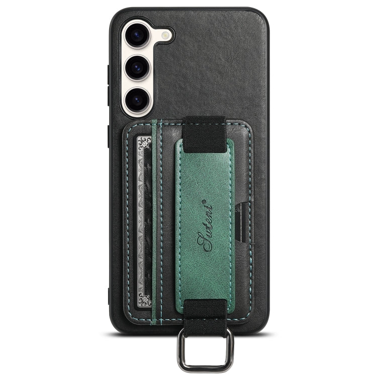For Samsung Galaxy S24+  5G Suteni H13 Card Wallet Wrist Strap Holder PU Phone Case(Black) - free shipping - PMC Jewellery - Order now!