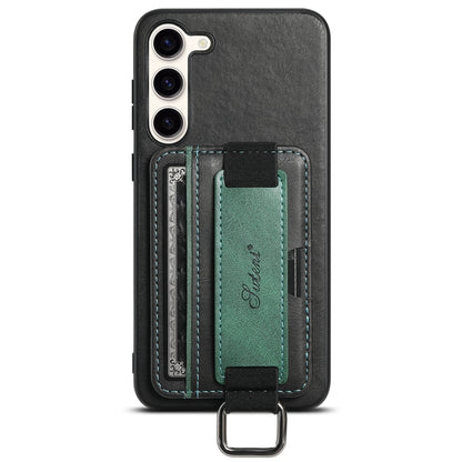 For Samsung Galaxy S24+  5G Suteni H13 Card Wallet Wrist Strap Holder PU Phone Case(Black) - Galaxy S24+ 5G Cases by Suteni | Online Shopping South Africa | PMC Jewellery | Buy Now Pay Later Mobicred