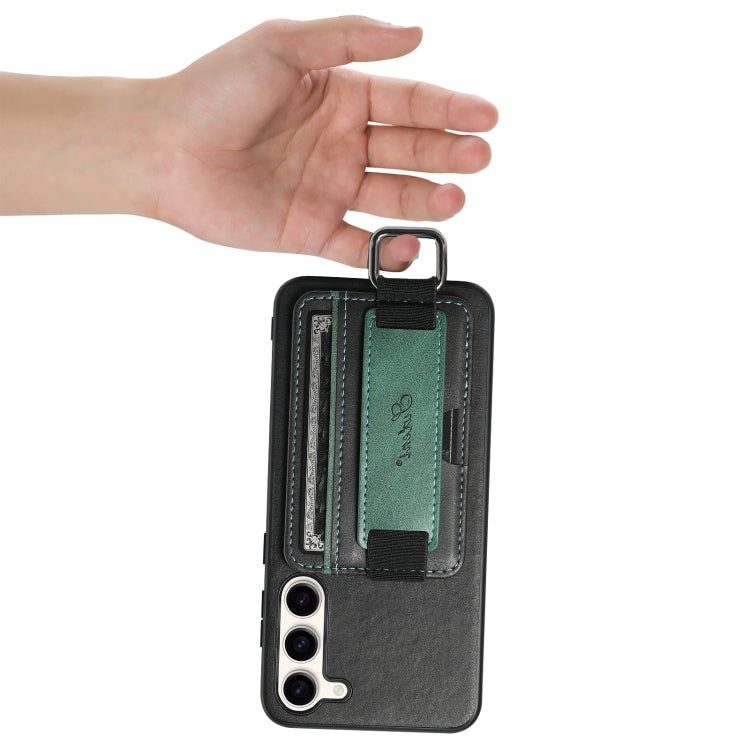 For Samsung Galaxy S24+  5G Suteni H13 Card Wallet Wrist Strap Holder PU Phone Case(Black) - free shipping - PMC Jewellery - Order now!