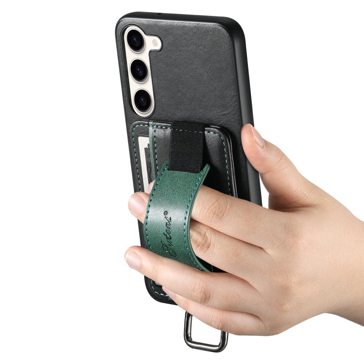 For Samsung Galaxy S24+  5G Suteni H13 Card Wallet Wrist Strap Holder PU Phone Case(Black) - free shipping - PMC Jewellery - Order now!