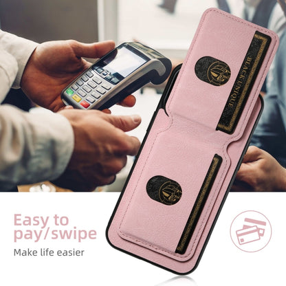 For iPhone 16 Plus Suteni H02 Litchi Leather Card Wallet Stand Back Phone Case(Pink) - iPhone 16 Plus Cases by Suteni | Online Shopping South Africa | PMC Jewellery | Buy Now Pay Later Mobicred