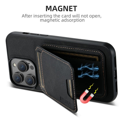 For iPhone 16 Pro Max Suteni H02 Litchi Leather Card Wallet Stand Back Phone Case(Black) - iPhone 16 Pro Max Cases by Suteni | Online Shopping South Africa | PMC Jewellery | Buy Now Pay Later Mobicred