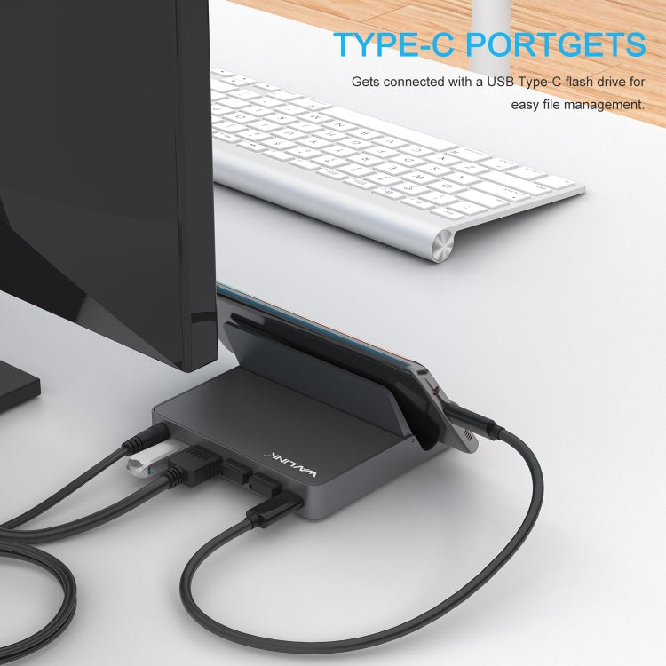 WAVLINK WL-UHP3D01 Portable Type-C Cell Phone Docking Station Multi-Port USB HUB Adapter(UK Plug) - free shipping - PMC Jewellery - Order now!