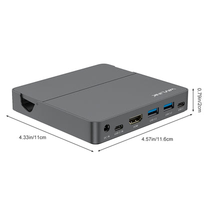 WAVLINK WL-UHP3D01 Portable Type-C Cell Phone Docking Station Multi-Port USB HUB Adapter(UK Plug) - USB 3.0 HUB by WAVLINK | Online Shopping South Africa | PMC Jewellery | Buy Now Pay Later Mobicred