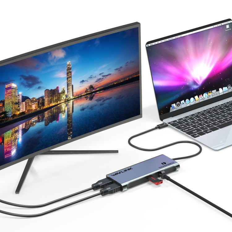 WAVLINK WL-UTD05 Multi-Function 4-in-1 Extender Type-C to DP Thunderbolt 3 Connector 4K Transfer - free shipping - PMC Jewellery - Order now!