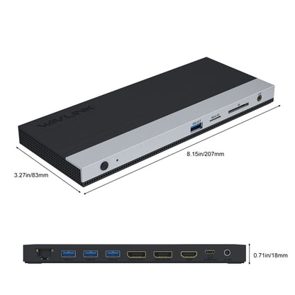 WAVLINK WL-UMD01 USB3.0 Splitter Docking Station Gigabit Ethernet / DP / HD Cable Converter(UK Plug) - USB 3.0 HUB by WAVLINK | Online Shopping South Africa | PMC Jewellery | Buy Now Pay Later Mobicred