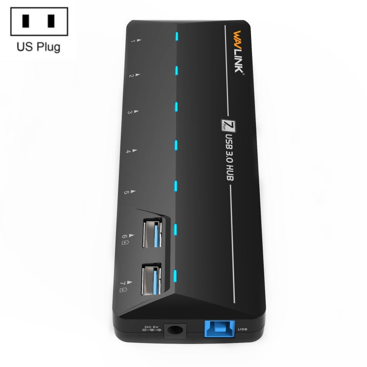 WAVLINK WL-UH3073D USB3.0 HUB Adapter 7-Port Docking Station with Individual Switch(US Plug) - USB 3.0 HUB by WAVLINK | Online Shopping South Africa | PMC Jewellery | Buy Now Pay Later Mobicred