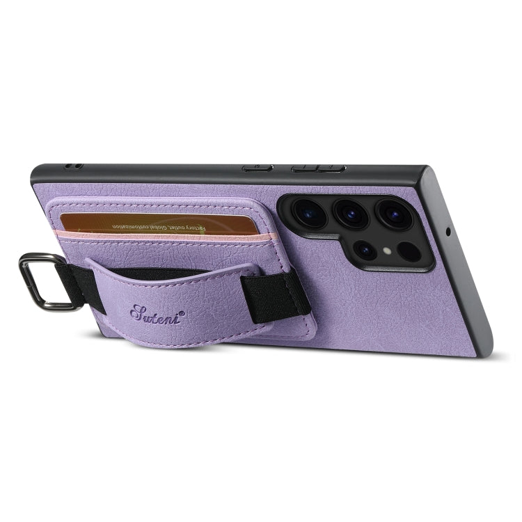 For Samsung Galaxy S24 Ultra 5G Suteni H13 Litchi Leather Wrist Strap Wallet Back Phone Case(Purple) - free shipping - PMC Jewellery - Order now!
