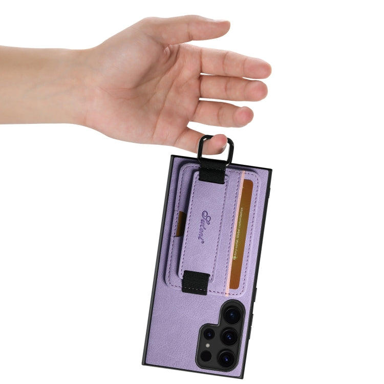 For Samsung Galaxy S24 Ultra 5G Suteni H13 Litchi Leather Wrist Strap Wallet Back Phone Case(Purple) - free shipping - PMC Jewellery - Order now!
