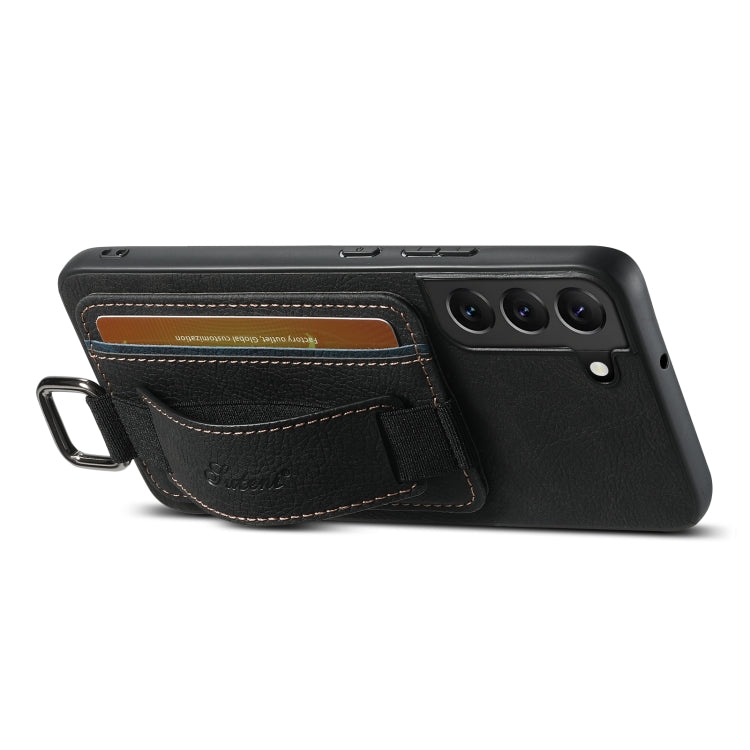 For Samsung Galaxy S24+ 5G Suteni H13 Litchi Leather Wrist Strap Wallet Back Phone Case(Black) - free shipping - PMC Jewellery - Order now!