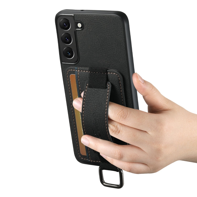 For Samsung Galaxy S24+ 5G Suteni H13 Litchi Leather Wrist Strap Wallet Back Phone Case(Black) - free shipping - PMC Jewellery - Order now!