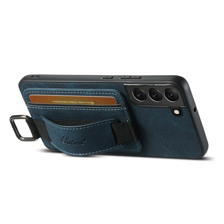 For Samsung Galaxy S24+ 5G Suteni H13 Litchi Leather Wrist Strap Wallet Back Phone Case(Blue) - free shipping - PMC Jewellery - Order now!