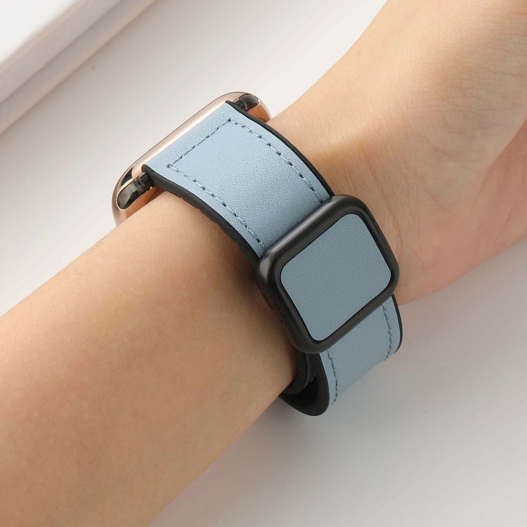 For Apple Watch SE 2023 44mm Fold Magnetic Square Buckle PU Silicone Watch Band(Black) - Watch Bands by PMC TechLife | Online Shopping South Africa | PMC TechLife | Buy Now Pay Later Mobicred