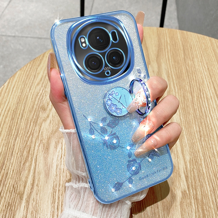 For Honor Magic6 Pro Gradient Glitter Immortal Flower Ring All-inclusive Phone Case(Blue) - Honor Cases by PMC Jewellery | Online Shopping South Africa | PMC Jewellery | Buy Now Pay Later Mobicred