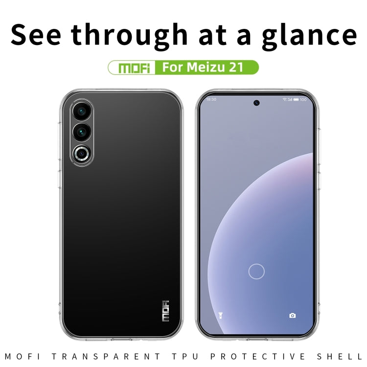 For Meizu 21 MOFI Ming Series Transparent Ultra-thin TPU Phone Case(Transparent) - Meizu by MOFI | Online Shopping South Africa | PMC Jewellery