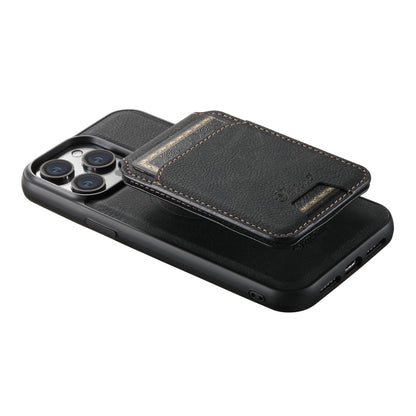 For iPhone 13 Pro Max Suteni H17 Litchi Texture Leather MagSafe Detachable Wallet Phone Case(Black) - iPhone 13 Pro Max Cases by Suteni | Online Shopping South Africa | PMC Jewellery | Buy Now Pay Later Mobicred