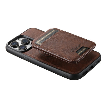 For iPhone 13 Pro Suteni H17 Litchi Texture Leather MagSafe Detachable Wallet Phone Case(Brown) - iPhone 13 Pro Cases by Suteni | Online Shopping South Africa | PMC Jewellery | Buy Now Pay Later Mobicred