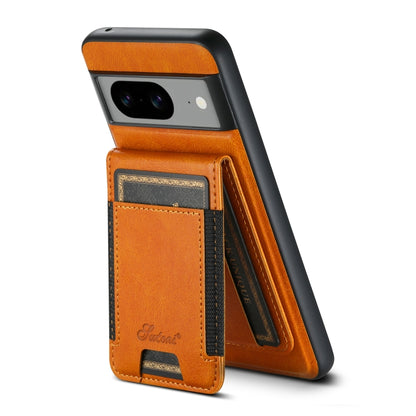 For Google Pixel 8 Suteni H17 Oil Eax Leather Detachable Wallet Phone Case(Khaki) - Google Cases by Suteni | Online Shopping South Africa | PMC Jewellery | Buy Now Pay Later Mobicred