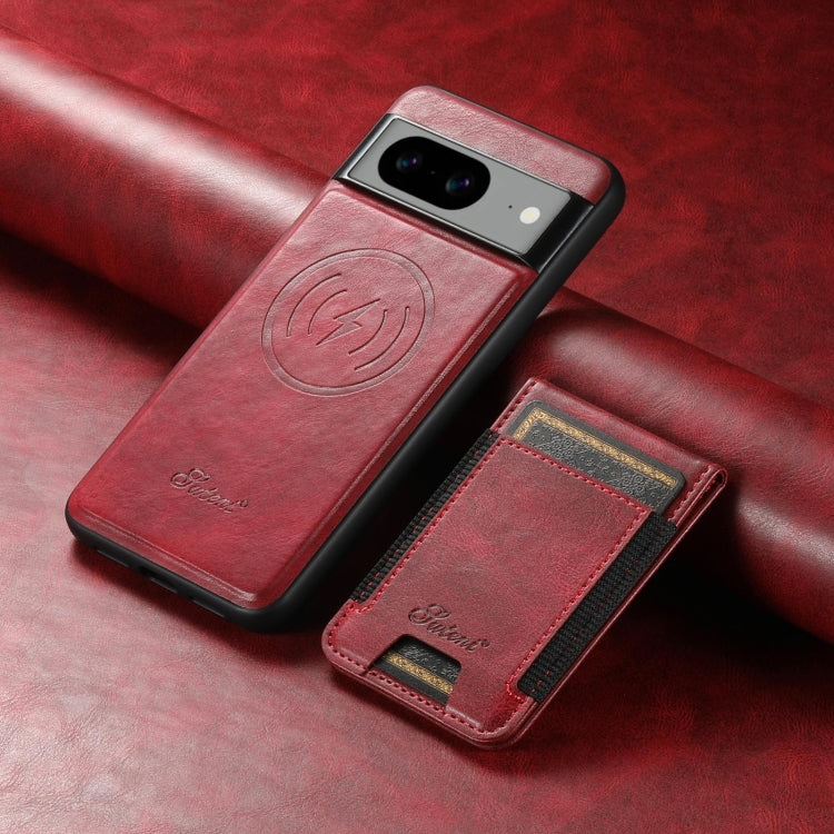 For Google Pixel 7 Pro Suteni H17 Oil Eax Leather Detachable Wallet Phone Case(Red) - Google Cases by Suteni | Online Shopping South Africa | PMC Jewellery | Buy Now Pay Later Mobicred