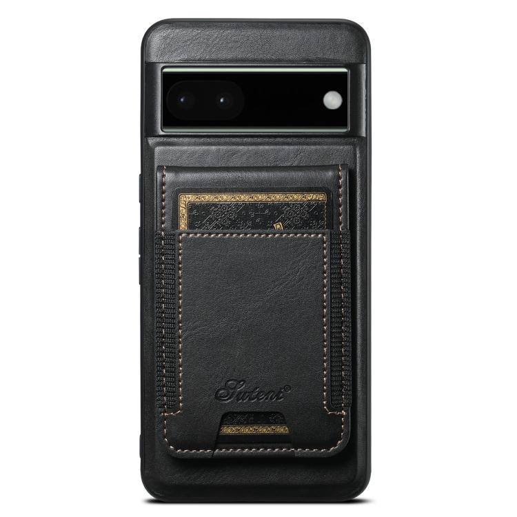 For Google Pixel 6a Suteni H17 Oil Eax Leather Detachable Wallet Phone Case(Black) - Google Cases by Suteni | Online Shopping South Africa | PMC Jewellery | Buy Now Pay Later Mobicred