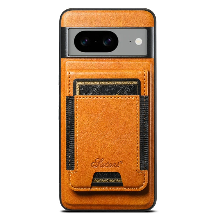 For Google Pixel 8a Suteni H17 Oil Eax Leather Detachable Wallet Phone Case(Khaki) - Google Cases by Suteni | Online Shopping South Africa | PMC Jewellery | Buy Now Pay Later Mobicred