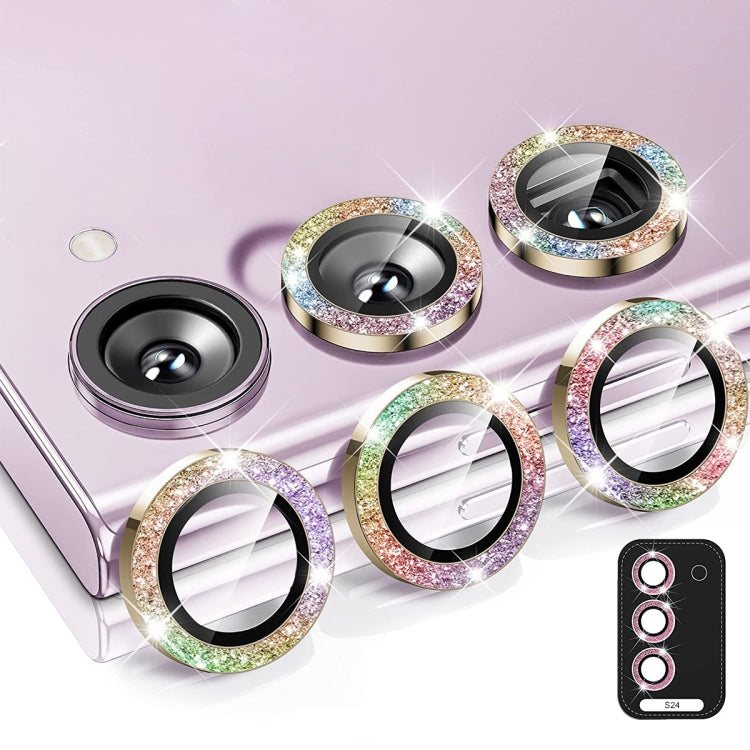 For Samsung Galaxy S24 5G ENKAY Hat-Prince 9H Rear Camera Lens Glitter Aluminium Alloy Tempered Glass Film(Colorful) - free shipping - PMC Jewellery - Order now!