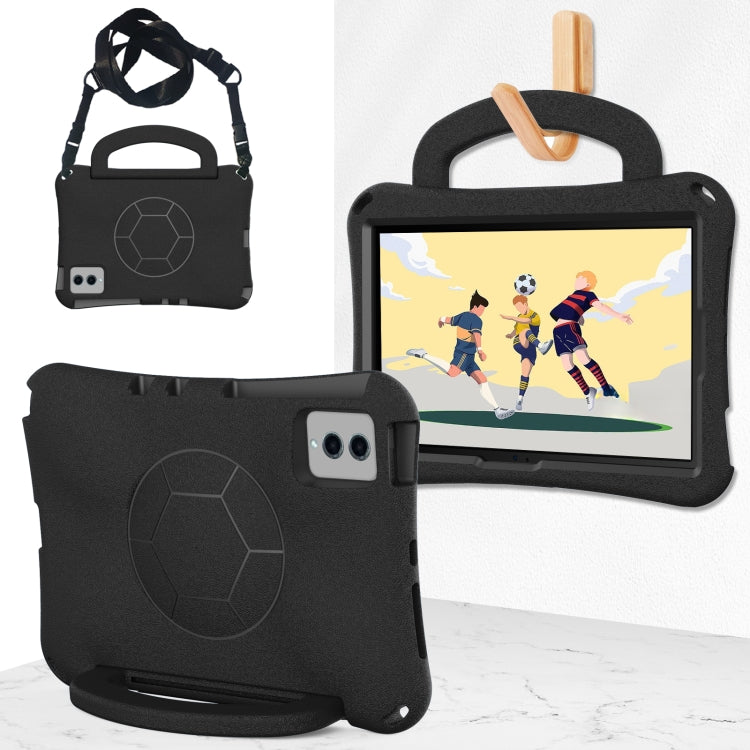 For Samsung Galaxy Tab S9 FE 11 X510 2023 Handle Football Shaped EVA Shockproof Tablet Case(Black) - Galaxy Tab S9 FE by PMC Jewellery | Online Shopping South Africa | PMC Jewellery | Buy Now Pay Later Mobicred