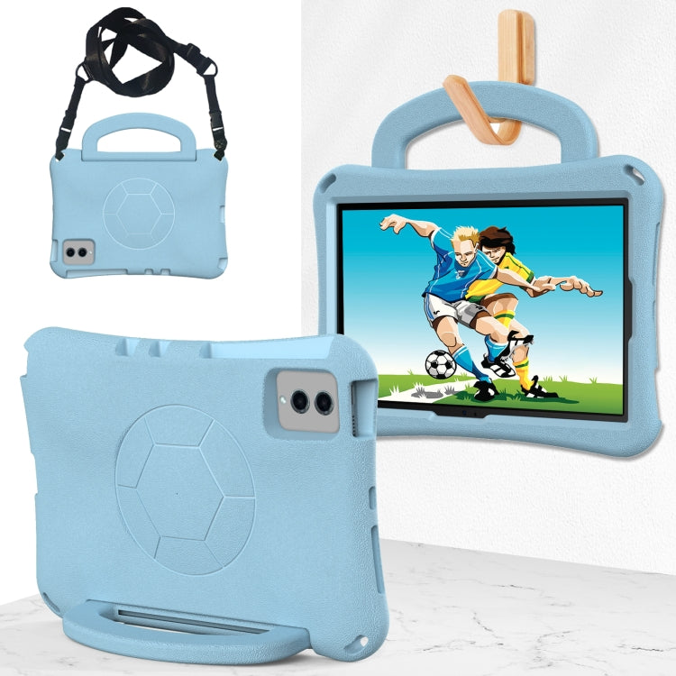 For Samsung Galaxy Tab S9 FE 11 X510 2023 Handle Football Shaped EVA Shockproof Tablet Case(Light Blue) - free shipping - PMC Jewellery - Order now!