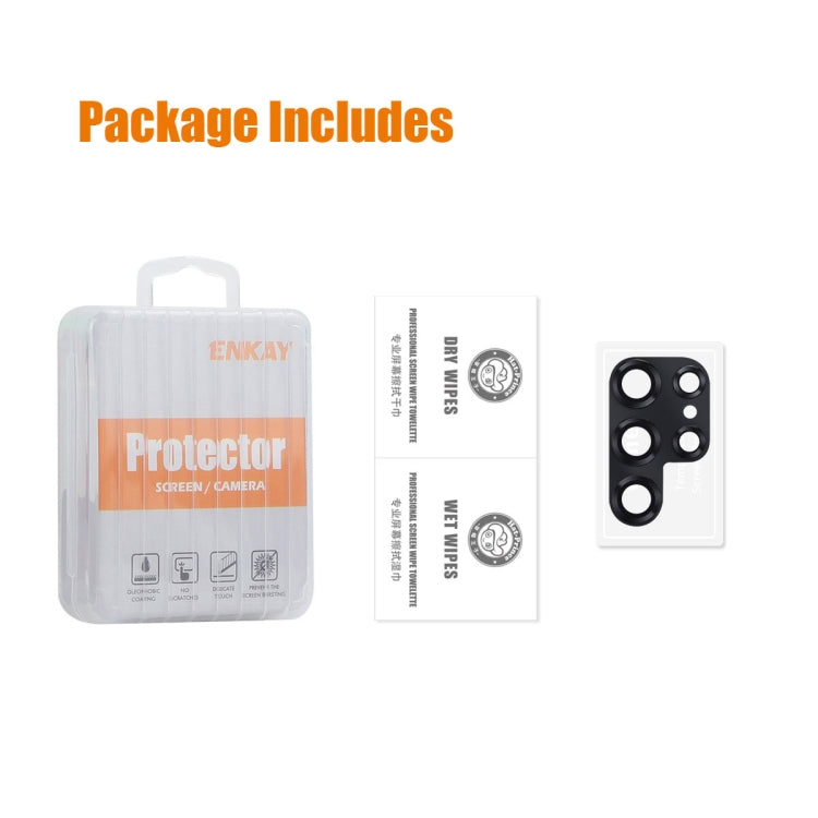 For Samsung Galaxy S24 Ultra 5G ENKAY Hat-Prince 9H Rear Camera Lens Aluminium Alloy Tempered Glass Film(Black) - free shipping - PMC Jewellery - Order now!