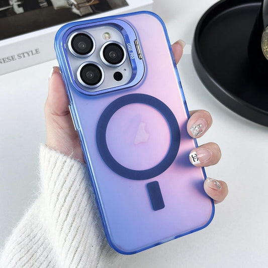 For iPhone 13 Pro Max MagSafe Lens Holder PC Hybrid TPU Phone Case(Blue) - iPhone 13 Pro Max Cases by PMC Jewellery | Online Shopping South Africa | PMC Jewellery