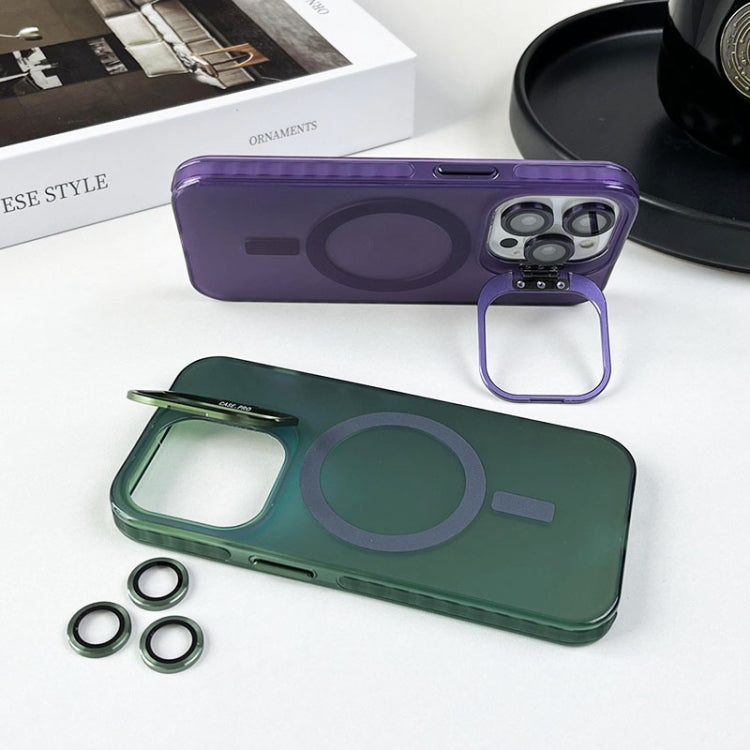 For iPhone 15 Plus MagSafe Lens Holder PC Hybrid TPU Phone Case(Green) - iPhone 15 Plus Cases by PMC Jewellery | Online Shopping South Africa | PMC Jewellery