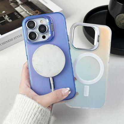 For iPhone 14 Plus MagSafe Lens Holder PC Hybrid TPU Phone Case(White) - iPhone 14 Plus Cases by PMC Jewellery | Online Shopping South Africa | PMC Jewellery