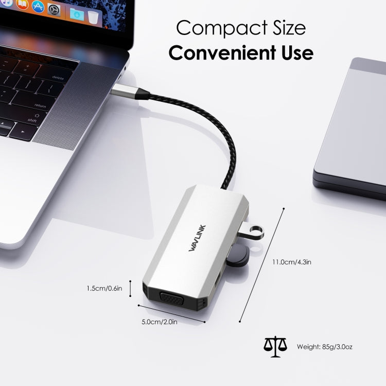 WAVLINK WL-UMD307 Type-C to 2DP + 4K HD + VGA + 3 x USB2.0 HUB Docking Station - free shipping - PMC Jewellery - Order now!