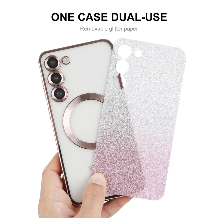 For Samsung Galaxy S24 5G ENKAY Hat-Prince Magnetic Glitter Plated TPU Phone Case with Lens Film(Silver) - Galaxy S24 5G Cases by ENKAY | Online Shopping South Africa | PMC Jewellery | Buy Now Pay Later Mobicred