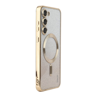 For Samsung Galaxy S24+ 5G ENKAY Hat-Prince Magnetic Glitter Plated TPU Phone Case with Lens Film(Golden) - Galaxy S24+ 5G Cases by ENKAY | Online Shopping South Africa | PMC Jewellery | Buy Now Pay Later Mobicred