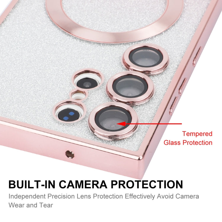 For Samsung Galaxy S24 Ultra 5G ENKAY Hat-Prince Magnetic Glitter Plated TPU Phone Case with Lens Film(Pink) - Galaxy Phone Cases by ENKAY | Online Shopping South Africa | PMC Jewellery | Buy Now Pay Later Mobicred