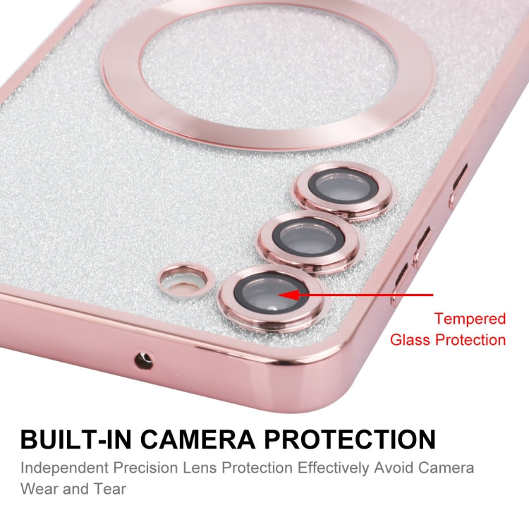 For Samsung Galaxy S25 5G ENKAY Hat-Prince Magnetic Glitter Plated TPU Phone Case with Lens Film(Green) - Galaxy S25 5G Cases by ENKAY | Online Shopping South Africa | PMC Jewellery | Buy Now Pay Later Mobicred