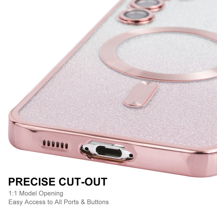 For Samsung Galaxy S25 5G ENKAY Hat-Prince Magnetic Glitter Plated TPU Phone Case with Lens Film(Green) - Galaxy S25 5G Cases by ENKAY | Online Shopping South Africa | PMC Jewellery | Buy Now Pay Later Mobicred