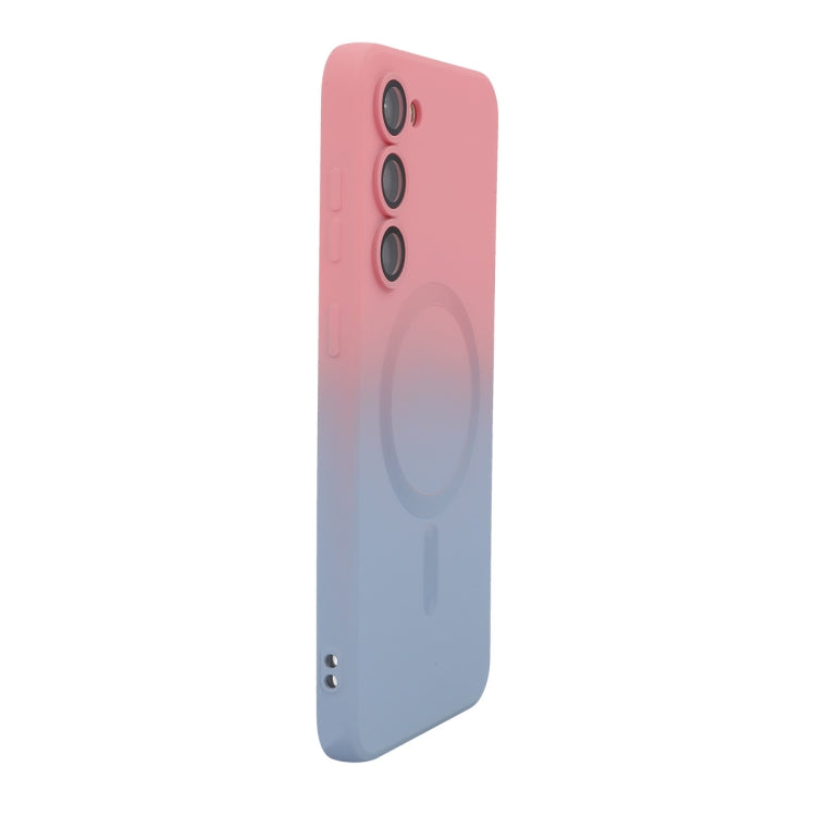 For Samsung Galaxy S23 5G ENKAY Hat-Prince MagSafe Rainbow Gradient Silicone Phone Case with Lens Film(Pink Blue) - free shipping - PMC TechLife - Order now!