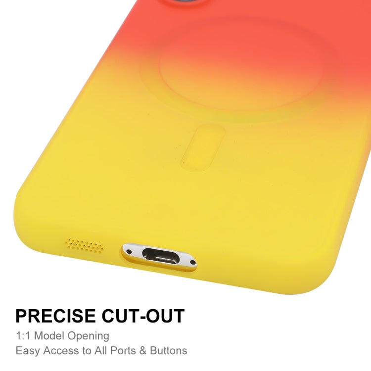 For Samsung Galaxy S23 5G ENKAY Hat-Prince MagSafe Rainbow Gradient Silicone Phone Case with Lens Film(Green Blue) - Galaxy S23 5G Cases by ENKAY | Online Shopping South Africa | PMC Jewellery