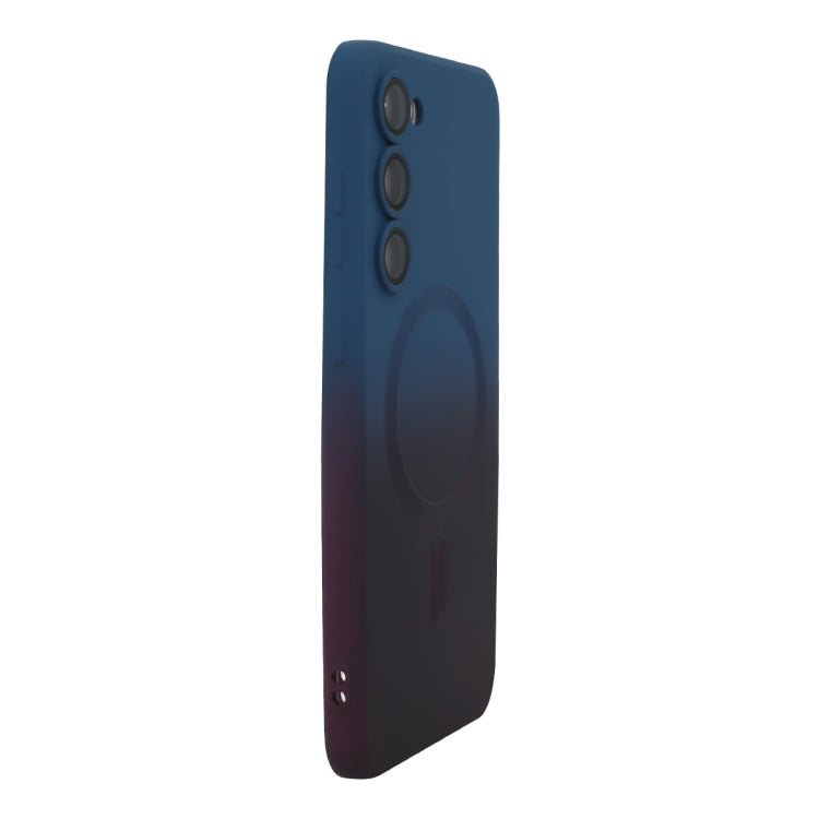 For Samsung Galaxy S23 5G ENKAY Hat-Prince MagSafe Rainbow Gradient Silicone Phone Case with Lens Film(Dark Blue) - Galaxy S23 5G Cases by ENKAY | Online Shopping South Africa | PMC TechLife | Buy Now Pay Later Mobicred