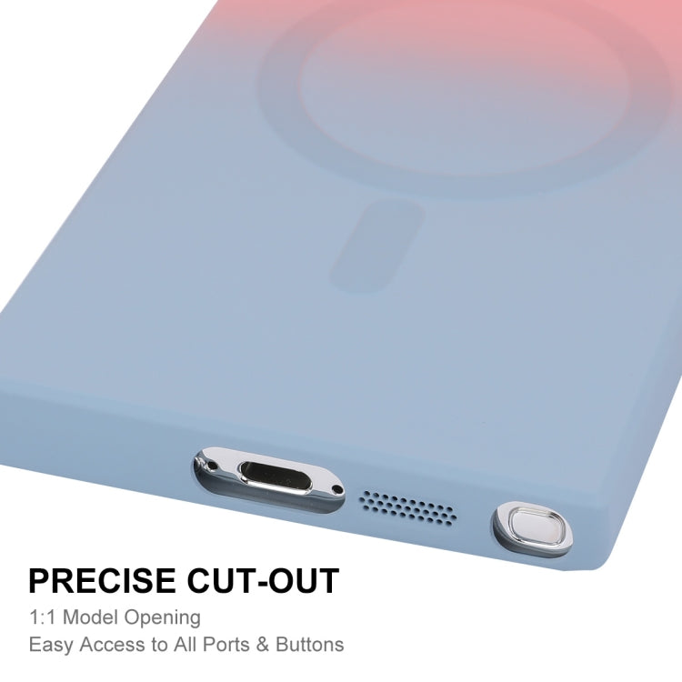 For Samsung Galaxy S23 Ultra 5G ENKAY Hat-Prince MagSafe Rainbow Gradient Silicone Phone Case with Lens Film(Pink Blue) - Galaxy S23 Ultra 5G Cases by ENKAY | Online Shopping South Africa | PMC Jewellery