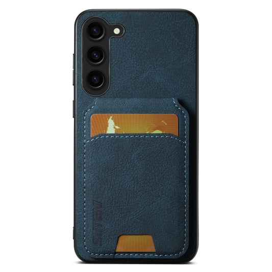 For Samsung Galaxy S24+ 5G Suteni H02 Litchi Leather Card Wallet Stand Back Phone Case(Blue) - Galaxy S24+ 5G Cases by Suteni | Online Shopping South Africa | PMC Jewellery | Buy Now Pay Later Mobicred